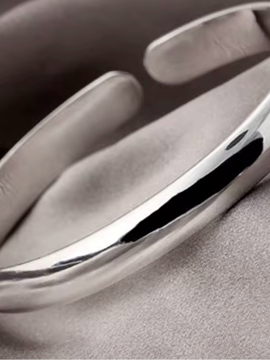 Jewelry - 925 Sterling Silver Open Silver Cuff Bracelet - Retro Minimalist